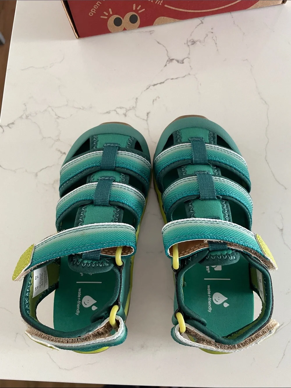 See Kai Run Green Teal Sandals with Lime Accents - NEW in Box